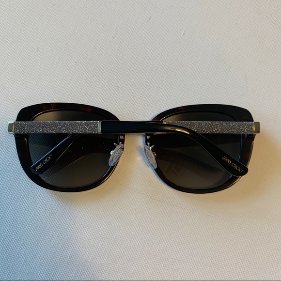 NWT Jimmy Choo 56mm Tortoise Glitter Sunglasses - Picture 6 of 11